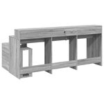 Bureau table poste de travail meuble d'ordinateur informatique étude et lumières LED sonoma 200 x 104 x 91 cm bois ingénierie gris 02_0023810