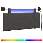 vidaXL Tête de lit suspendue Avec lumière LED Noir PU antique