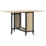 vidaXL Table à manger pliante avec roulettes 130 x 80 x 76 5 cm
