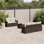 vidaXL Salon de jardin avec coussins 6 Pièces marron résine tressée