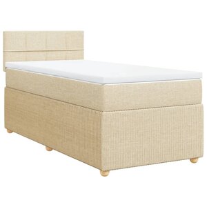 vidaXL Sommier à lattes de lit avec matelas Crème 80x200 cm Tissu