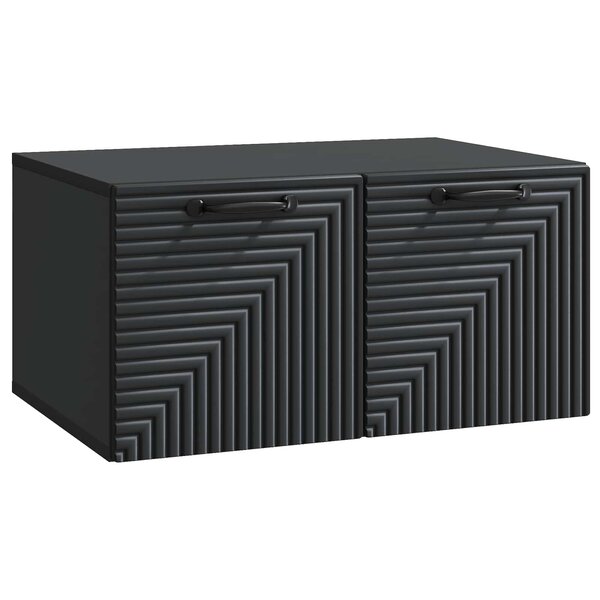 vidaXL Meuble TV mural Noir 59 5 x 41 x 30 cm Bois d'ingénierie