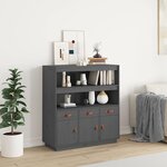 vidaXL Buffet haut Gris 100x40x108 5 cm Bois massif de pin