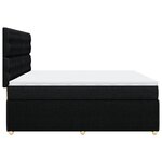 vidaXL Sommier à lattes de lit avec matelas Noir 200x200 cm Tissu