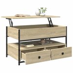 vidaXL Table basse chêne sonoma 85x50x50 cm bois d'ingénierie et métal