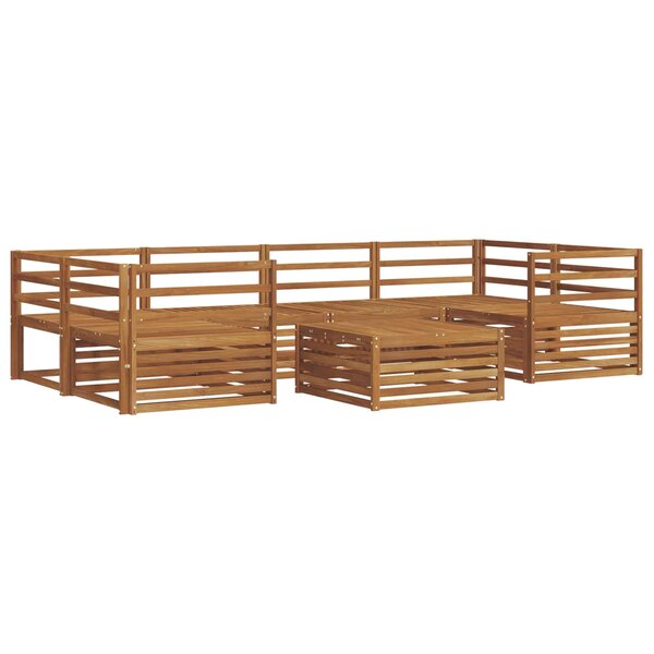 vidaXL Ensemble de canapés d'extérieur 7 Pièces Naturel