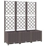 vidaXL Jardinière avec treillis Marron 120x40x136 cm PP