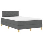 vidaXL Lit à ressorts avec matelas Gris foncé 120 x 200 cm tissu