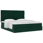 vidaXL Cadre de lit ottoman avec matelas vert foncé 200x200 cm velours