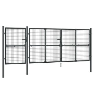 vidaXL Portal de jardin maille anthracite 400x175 cm acier galvanisé