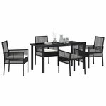 vidaXL Ensemble de salle à manger pour jardin 5 Pièces Noir polyrotin