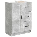 vidaXL Buffet Gris béton 66 x 34 5 x 87 cm Bois d'ingénierie