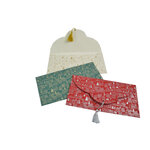 PAPERTREE Lot de 5 Enveloppes cadeau  MERRY 19*10 Rouge