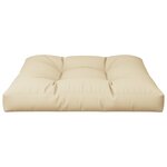 vidaXL Coussin de palette beige 80x80x12 cm tissu