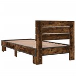 vidaXL Cadre de lit sans matelas chêne fumé 90x190 cm