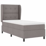 vidaXL Lit à ressorts avec matelas Taupe 90 x 200 cm tissu