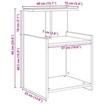 vidaXL Cabinet de chevet Chêne noir 40 x 35 x 60 cm Bois d'ingénierie