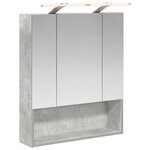vidaXL Armoire Miroir de Salle de Bain Gris béton 60 x 14.5 x 70 cm