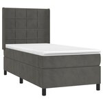 vidaXL Sommier à lattes de lit et matelas et LED Gris foncé 80x200cm