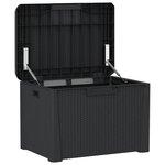 vidaXL Boîte de rangement de jardin anthracite 125 L PP