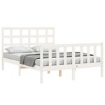 vidaXL Cadre de lit sans matelas blanc bois de pin massif