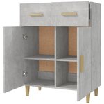 vidaXL Buffet gris béton 69 5x34x89 cm bois d'ingénierie