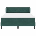 vidaXL Lit à ressorts avec tête de lit Vert foncé 140 x 190 cm Velours