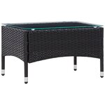 vidaXL Salon de jardin 5 Pièces avec coussins résine tressée noir