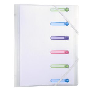 Trieur Polypropylène 3 Rabats 6 Compartiments Chromaline - A4 - Incolore - X 10 - Exacompta