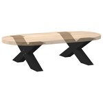 vidaXL Pieds de table basse en forme de X  2 pièces  noir  70 x (30-31) cm  acier