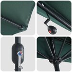 vidaXL Parasol de jardin Vert 294 x 150 x 223 cm tissu