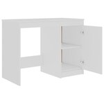 Bureau table poste de travail meuble d'ordinateur informatique étude 140 x 50 x 76 cm bois d’ingénierie blanc 02_0023523