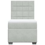 vidaXL Sommier à lattes de lit et matelas Gris clair 90x190 cm Velours