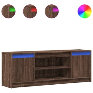 vidaXL Meuble TV avec LED chêne marron 139 5x34x50cm bois d'ingénierie