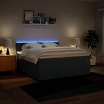 vidaXL Sommier à lattes de lit avec matelas Bleu 200x200 cm Tissu