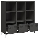 vidaXL Buffet haut noir 101 5x39x103 5 cm acier