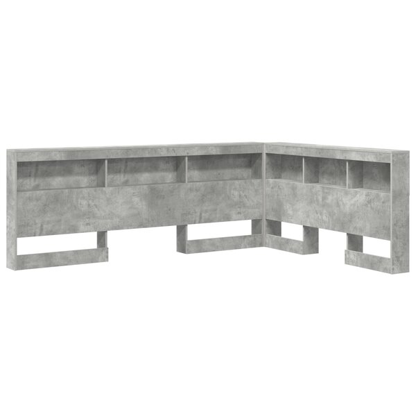 vidaXL Tête de lit de rangement Gris béton 135 cm Bois d'ingénierie