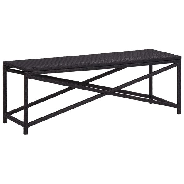 vidaXL Banc de jardin 120 cm Résine tressée Noir