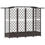vidaXL Lit Élevé avec Treillis et Toit Marron 203 5 x 40 x 125 cm PP