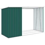 vidaXL Abri à bois de jardin Vert 245x98x159 cm Acier galvanisé