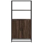 vidaXL Buffet haut chêne marron 68x35x139 cm bois d'ingénierie métal