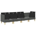 vidaXL Canapé modulaire avec rangement 4 Pièces Gris foncé Tissu