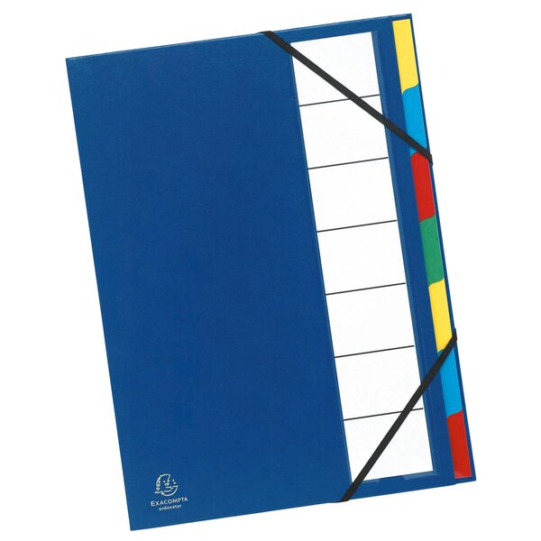 Trieur Rigide Ordonator Dos Extensible 7 Compartiments Noir - Couleurs Assorties - X 6 - Exacompta