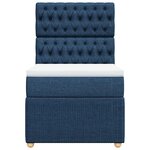 vidaXL Sommier à lattes de lit avec matelas Bleu 90x200 cm Tissu