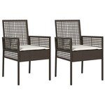 vidaXL Chaise de jardin 2 Pièces Marron 53 x 60 x 85cm polyrotin