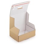 Boîte carton brune d'expédition avec fermetures adhésives "aller-retour" 25x20x10 cm (lot de 20)