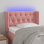 vidaXL Tête de lit à LED Rose 83x16x78/88 cm Velours