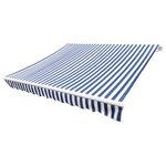 vidaXL Toit d'auvent Toile Bleu et blanc 3x2 5 m (Cadre non inclus)