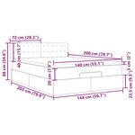 vidaXL Lit ottoman avec matelas et LED gris foncé 140x200 cm tissu