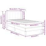 vidaXL Cadre de lit avec matelas Gris foncé 90 x 200 cm Velours